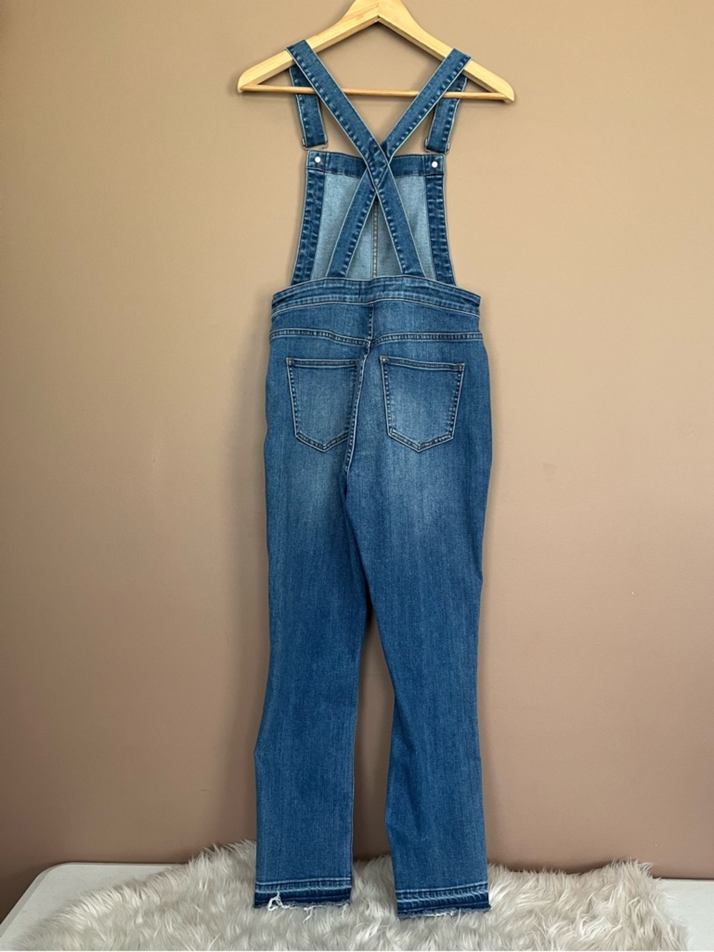 {Madewell} Skinny Overalls with Drop Hem in Blue - Womens Medium - Picture 5 of 9